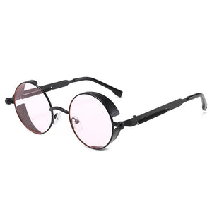 Classic Gothic Steampunk Sunglasses  Brand Designer High Quality Men and Women Retro Round Metal Frame Sunglasses UV400