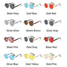 Load image into Gallery viewer, Classic Gothic Steampunk Sunglasses Male  Brand Designer  Men And Women Retro Round Metal Frame UV400