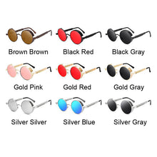 Load image into Gallery viewer, Classic Gothic Steampunk Sunglasses Men Women Brand Designer Round Punk Sun Glasses Metal Frame Retro Outdoor Oculos De Sol