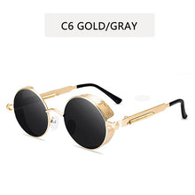 Load image into Gallery viewer, Classic Gothic Steampunk Sunglasses Sun Glasses Men Women Brand Designer  Vintage Round Glasses  Driving Goggle UV400