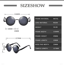 Load image into Gallery viewer, Classic Gothic Steampunk Sunglasses Sun Glasses Men Women Brand Designer  Vintage Round Glasses  Driving Goggle UV400