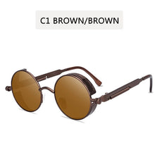 Load image into Gallery viewer, Classic Gothic Steampunk Sunglasses Sun Glasses Men Women Brand Designer  Vintage Round Glasses  Driving Goggle UV400