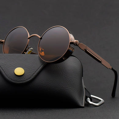 Classic Gothic Steampunk Sunglasses Women Brand Designer Vintage Round Metal Frame Sun Glasses Female Male  UV400