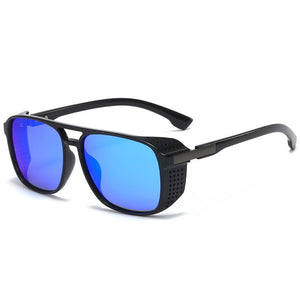 Classic Hollow Wrap Oval Steampunk Sunglasses Men Polarized Party Black Eyewear Shades Brand Design Sun Glasses For Male