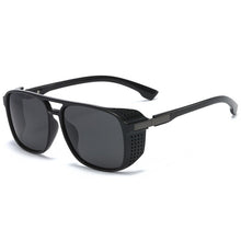Load image into Gallery viewer, Classic Hollow Wrap Oval Steampunk Sunglasses Men Polarized Party Black Eyewear Shades Brand Design Sun Glasses For Male
