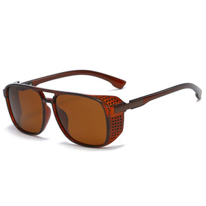 Classic Hollow Wrap Oval Steampunk Sunglasses Men Polarized Party Black Eyewear Shades Brand Design Sun Glasses For Male