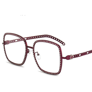 Classic  Brand Design Women Vintage Square Sunglasses Myopia Prescription Metal Eyeglasses Frames Optical Eyewear
