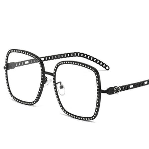 Classic  Brand Design Women Vintage Square Sunglasses Myopia Prescription Metal Eyeglasses Frames Optical Eyewear
