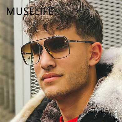 Classic  Men Sunglasses Glamour Brand Sun Glasses For Women Mirrored Retro Vintage Square Designer Shades