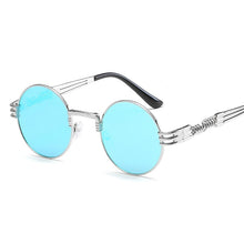Load image into Gallery viewer, Classic Men Women Brand Designer Retro Round Metal Frame Colorful Lens Sun Glasses Gothic Steampunk Style Round Sunglasses UV400