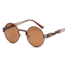 Load image into Gallery viewer, Classic Men Women Brand Designer Retro Round Metal Frame Colorful Lens Sun Glasses Gothic Steampunk Style Round Sunglasses UV400
