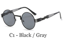 Load image into Gallery viewer, Classic Men Women Brand Designer Retro Round Metal Frame Colorful Lens Sun Glasses Gothic Steampunk Style Round Sunglasses UV400