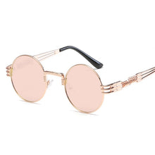 Load image into Gallery viewer, Classic Men Women Brand Designer Retro Round Metal Frame Colorful Lens Sun Glasses Gothic Steampunk Style Round Sunglasses UV400