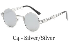 Load image into Gallery viewer, Classic Men Women Brand Designer Retro Round Metal Frame Colorful Lens Sun Glasses Gothic Steampunk Style Round Sunglasses UV400