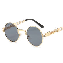 Load image into Gallery viewer, Classic Men Women Brand Designer Retro Round Metal Frame Colorful Lens Sun Glasses Gothic Steampunk Style Round Sunglasses UV400