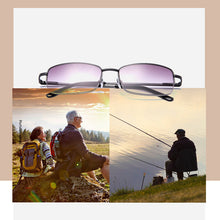 Load image into Gallery viewer, Classic Men Women Reading Sunglasses With Diopters +1.0 1.5 2.0 2.5 3.0 Square Metal Frame Sun Glasses Presbyopia Eyewear очки