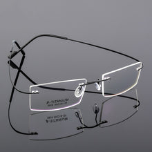 Load image into Gallery viewer, Classic Mens Pure Titanium Rimless Glasses Frames Myopia Optical Frame Ultra-light Titanium Frameless Eyeglasses Frame
