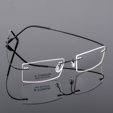 Classic Mens Pure Titanium Rimless Glasses Frames Myopia Optical Frame Ultra-light Titanium Frameless Eyeglasses Frame