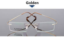 Load image into Gallery viewer, Classic Mens Pure Titanium Rimless Glasses Frames Myopia Optical Frame Ultra-light Titanium Frameless Eyeglasses Frame