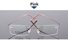 Load image into Gallery viewer, Classic Mens Pure Titanium Rimless Glasses Frames Myopia Optical Frame Ultra-light Titanium Frameless Eyeglasses Frame