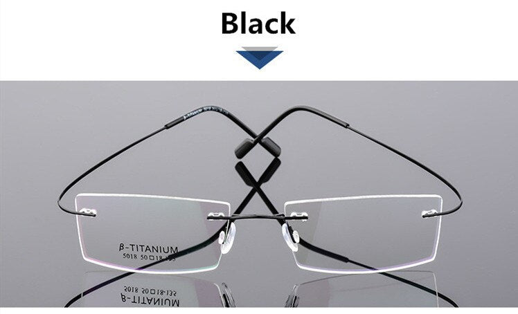 Classic Mens Pure Titanium Rimless Glasses Frames Myopia Optical Frame Ultra-light Titanium Frameless Eyeglasses Frame