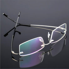 Load image into Gallery viewer, Classic Mens Titanium Rimless Glasses Frames , Spring Temple Myopia Optical Frame , Ultra-light Frameless Eyeglasses A858