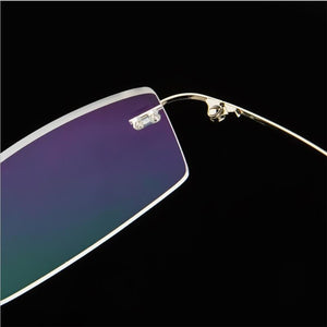 Classic Mens Titanium Rimless Glasses Frames , Spring Temple Myopia Optical Frame , Ultra-light Frameless Eyeglasses A858