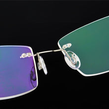 Load image into Gallery viewer, Classic Mens Titanium Rimless Glasses Frames , Spring Temple Myopia Optical Frame , Ultra-light Frameless Eyeglasses A858