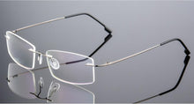 Load image into Gallery viewer, Classic Mens Titanium Rimless Glasses Frames , Spring Temple Myopia Optical Frame , Ultra-light Frameless Eyeglasses F858
