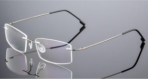 Classic Mens Titanium Rimless Glasses Frames , Spring Temple Myopia Optical Frame , Ultra-light Frameless Eyeglasses F858