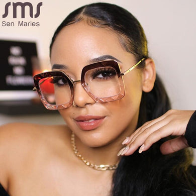 Classic Metal Frame Glasses Women Retro Anti Blue Light Glasses Frame Men Oversized Square Eyeglasses Vintage Monturas De Lentes