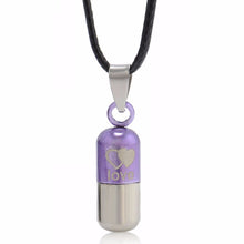 Carica l&#39;immagine nel visualizzatore di Gallery, Classic Metal Urn Cremation Chain Necklace Ash Holder Keepsake Love Pill Pendant Necklaces Charm Jewelry For Women Men