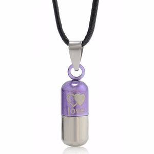 Classic Metal Urn Cremation Chain Necklace Ash Holder Keepsake Love Pill Pendant Necklaces Charm Jewelry For Women Men