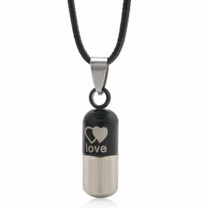 Classic Metal Urn Cremation Chain Necklace Ash Holder Keepsake Love Pill Pendant Necklaces Charm Jewelry For Women Men