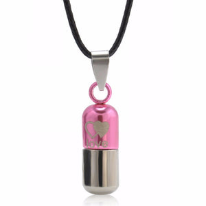 Classic Metal Urn Cremation Chain Necklace Ash Holder Keepsake Love Pill Pendant Necklaces Charm Jewelry For Women Men