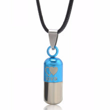 Carica l&#39;immagine nel visualizzatore di Gallery, Classic Metal Urn Cremation Chain Necklace Ash Holder Keepsake Love Pill Pendant Necklaces Charm Jewelry For Women Men