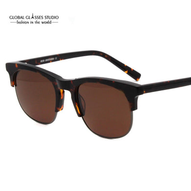 Classic Men's Black Gray Blue Brown Green Green lens Acetate Stainless steel Sunglasses Eyewear MST7106