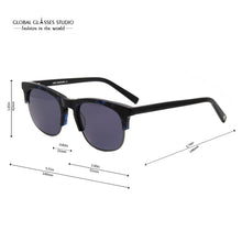 Load image into Gallery viewer, Classic Men&#39;s Black Gray Blue Brown Green Green lens Acetate Stainless steel Sunglasses Eyewear MST7106