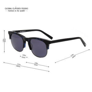 Classic Men's Black Gray Blue Brown Green Green lens Acetate Stainless steel Sunglasses Eyewear MST7106