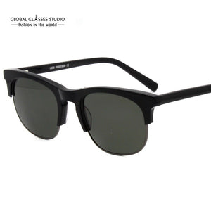 Classic Men's Black Gray Blue Brown Green Green lens Acetate Stainless steel Sunglasses Eyewear MST7106