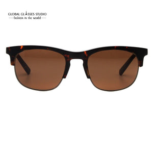 Classic Men's Black Gray Blue Brown Green Green lens Acetate Stainless steel Sunglasses Eyewear MST7106