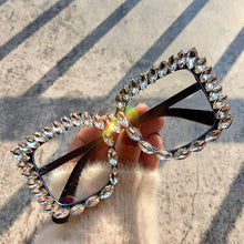 Load image into Gallery viewer, Classic Oversize Square Sunglasses Handmade Optical  Glasses Bling Tip Crystal Eye Wear Steampunk Sunglasses Oculos de sol
