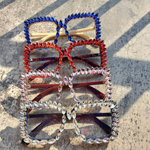 Load image into Gallery viewer, Classic Oversize Square Sunglasses Handmade Optical  Glasses Bling Tip Crystal Eye Wear Steampunk Sunglasses Oculos de sol