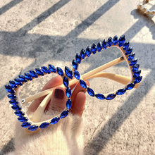 Load image into Gallery viewer, Classic Oversize Square Sunglasses Handmade Optical  Glasses Bling Tip Crystal Eye Wear Steampunk Sunglasses Oculos de sol