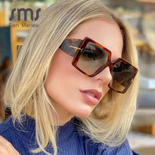 Load image into Gallery viewer, Classic Oversized Square Sunglasses Women 2023 Black Leopard Sun Glasses Female Gradient Vintage Big Shades UV400