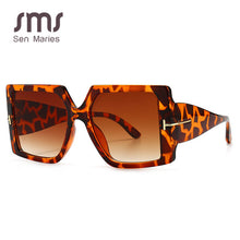 Load image into Gallery viewer, Classic Oversized Square Sunglasses Women Black Leopard Sun Glasses Female Gradient Vintage Big Shades UV400