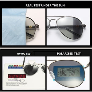 Classic Photochromic Sunglasses For Men Women Polarized Chameleon Sun Glasses Male Driving Pilot Vintage Fashing Camping Goggles