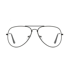 Classic Pilot Glasses Frame Clear Optical Eyeglasses Transparent Lens Metal Big Eyewear Unisex Brand Design Spectacle