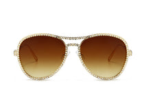 Load image into Gallery viewer, Classic Pilot Rhinestone Sunglasses Women   Crystal Decoration Eyewear Pink Clear Round Glasses gafas de sol mujer