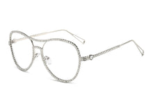 Load image into Gallery viewer, Classic Pilot Rhinestone Sunglasses Women   Crystal Decoration Eyewear Pink Clear Round Glasses gafas de sol mujer